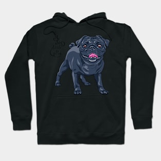 dog black pug breed Hoodie